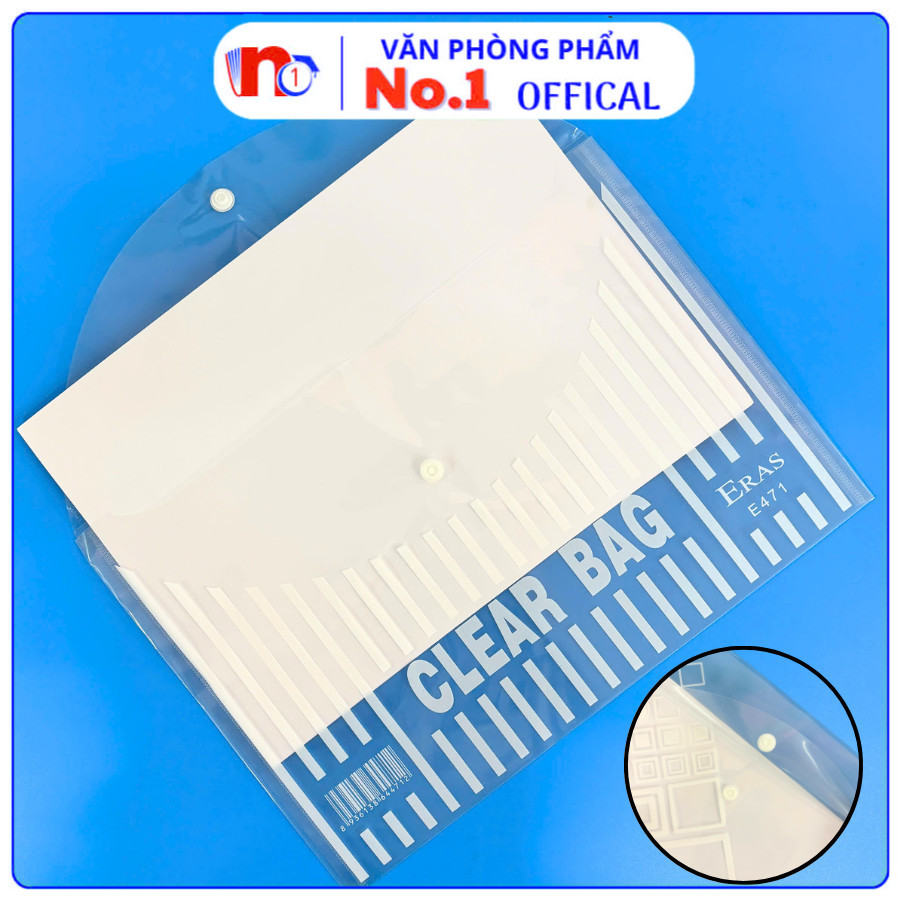 ( Combo 5/10 Cái Túi Cúc A4 E472- E473 Eras) Kích Thước A4, Phù Hợp Đựng Giấy Tờ, Tài Liệu Kiểm Tra 
