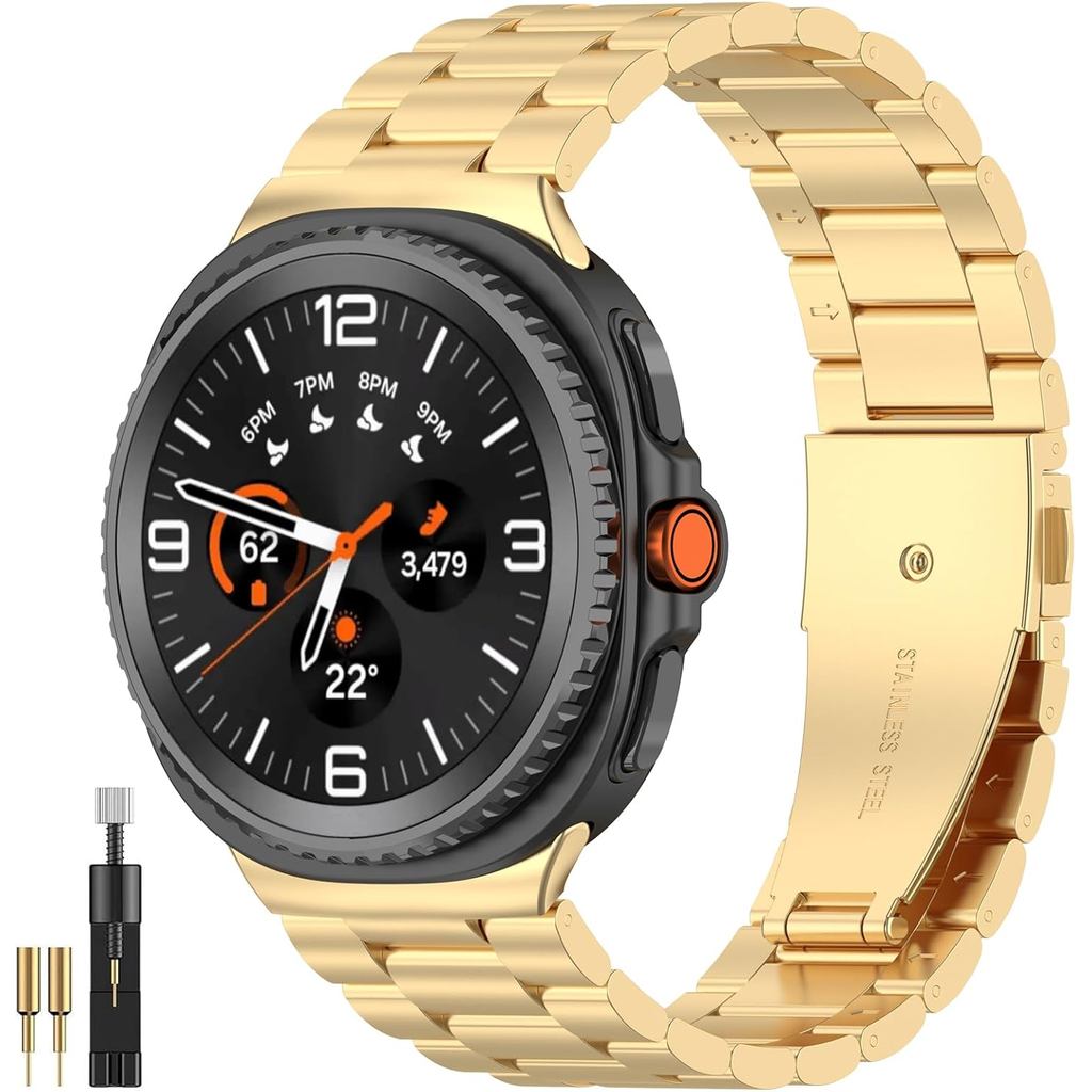Thép không gỉ NINKI cho Samsung Galaxy Watch 8 dây 40MM 44MM & Galaxy Watch 8 Dây đeo 46MM cổ điển, 