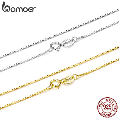 Bamoer Bạc 925 Vòng Cổ Liên Kết, Size 40cm - 50cm, Quà Tặng Phù Hợp Dành Cho Nữ