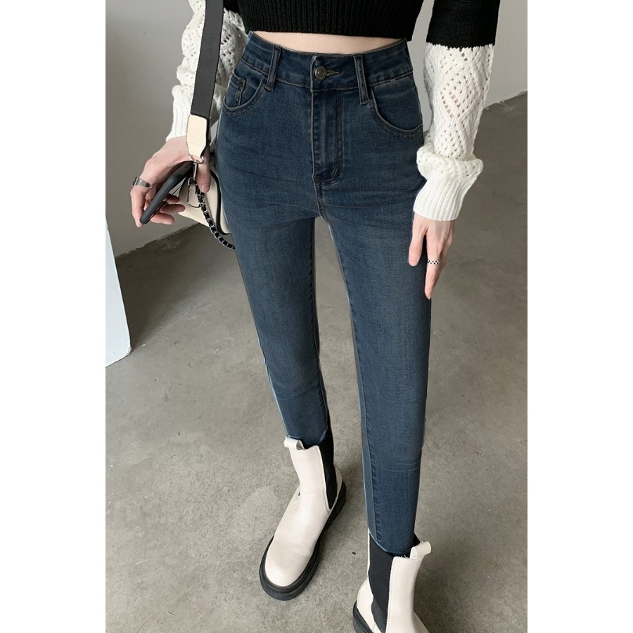 Quần Jean Nữ Dáng Skinny Lót Lông Cừu Cao Cấp 2022