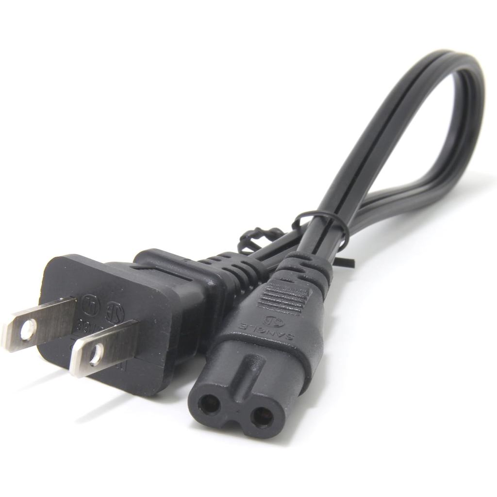 Cáp nguồn AC ngắn, Ancable 1ft (0,3m) 18AWG Hình 8 Dây nguồn đa năng Tương thích với Bộ sạc pin máy 