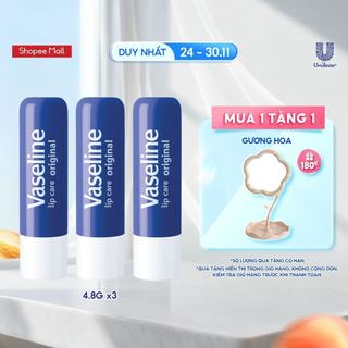  Combo 03 son dưỡng môi Vaseline Lip Care mềm mịn dạng thỏi 4.8g 