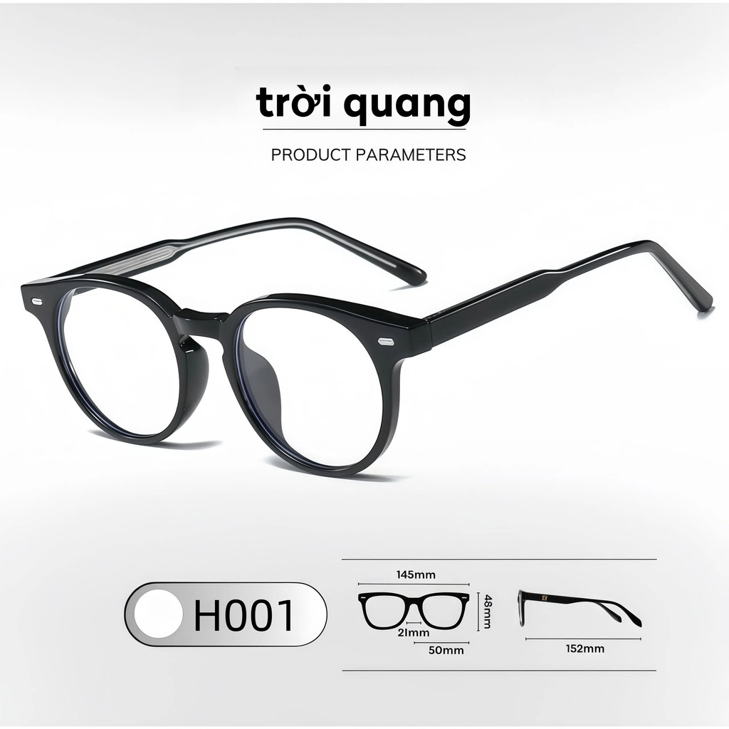 2026 Gọng kính cận nữ mắt tròn chất liệu nhựa lõi kim loại xinh xắn, dễ đeo MS09 [COD]