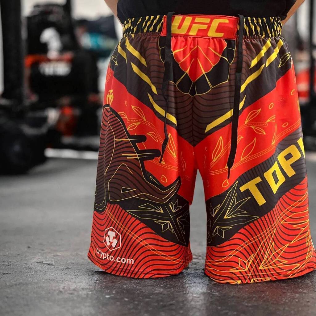] Quần short tập luyện UFC Ilia Topuria MMA Boxing Quần short thể thao nam in 3D Quần short tập thể 