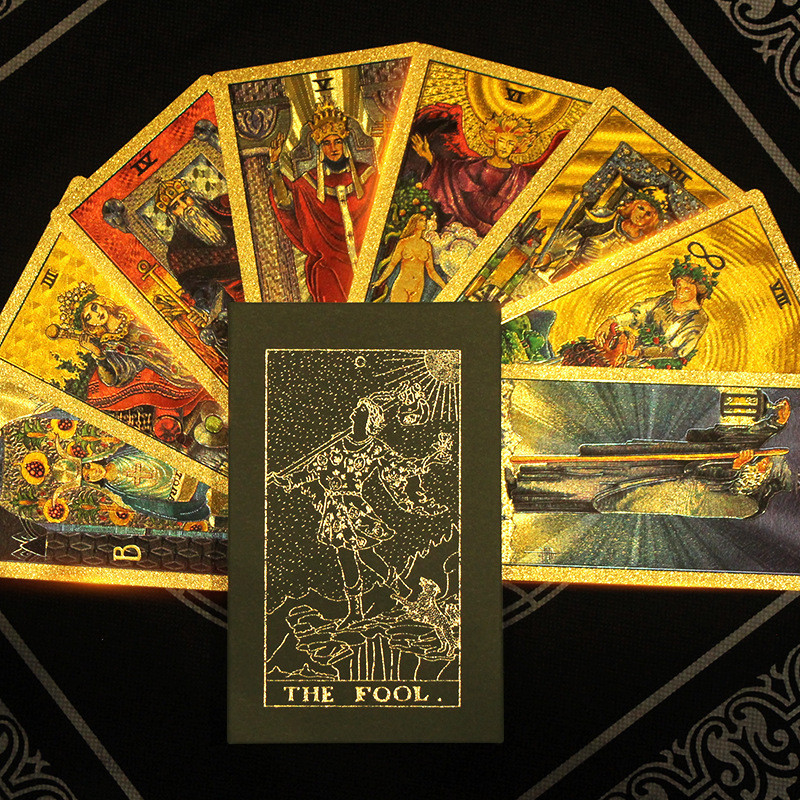 Tarot Khăn Trải Bàn Chống Thấm Nước Tarot Tarot Lá Vàng Tarot Board Game Cà Rốt PVC In Màu Hướng Dẫn