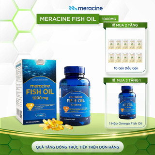  Viên Uống Dầu Cá Meracine Fish Oil 1000mg Bổ Sung Omega 3 Hỗ Trợ Sáng Mắt Bổ Não Bảo Vệ Tim Mạch  Hộp 90 Viên  
