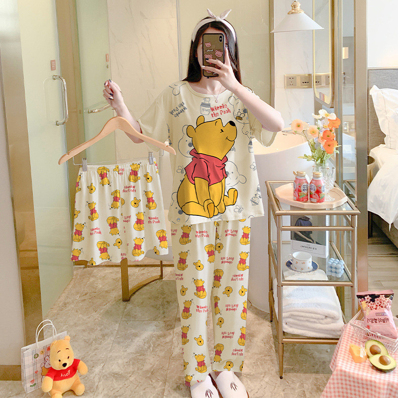 Bộ đồ ngủ ba món LA3 dành cho nữ, thoải mái cả ngày, phù hợp mùa hè