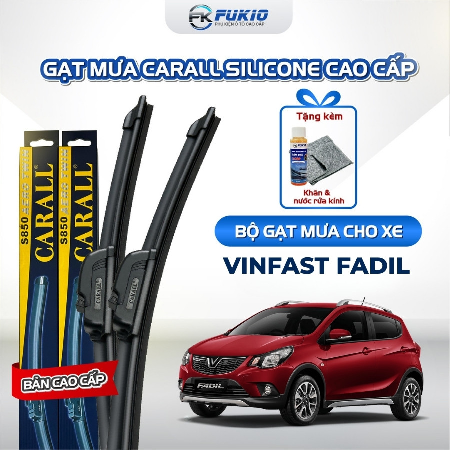 Gạt Mưa Ô Tô Xe Vinfast Fadil Carall Thân Mềm Lưỡi Gạt Cao Su Tự Nhiên Gạt Sạch Êm [Chính Hãng]