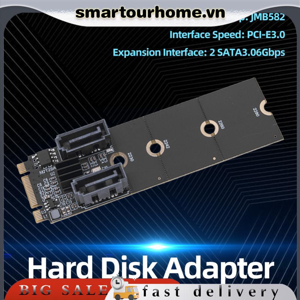 [smartourhome.vn] Bộ chuyển đổi NGFF M2 NVME sang SATA3.0 Bộ chuyển đổi thẻ 6Gbps M.2 Key-M Riser Ca