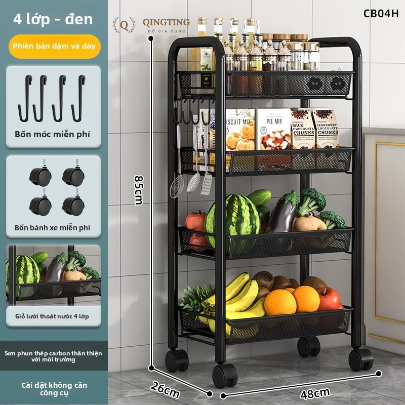 Kệ Đẩy Đựng Đồ Spa 4 Tầng, Xe Đẩy Sắt Có Bánh Xe, Phù Hợp Gia Đình & Salon Đa Năng Tiện Dụng