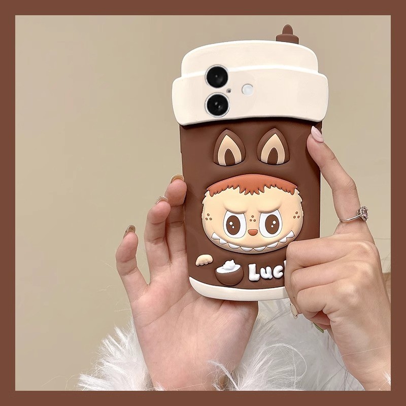 Cốc Cà Phê Labubu Thích Hợp Cho Apple 16promax Ốp Điện Thoại s23ultra Dễ Thương Huawei pura7025.11.2