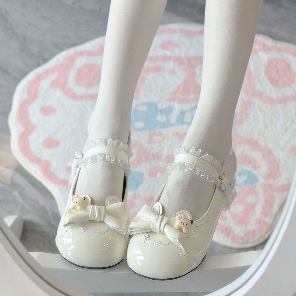 Ngón Tròn Dễ Thương Gothic Ngọt Ngào lolita Giày Da Nhỏ Fudie Trái Tim Dễ Thương lolita Nguyên Bản G