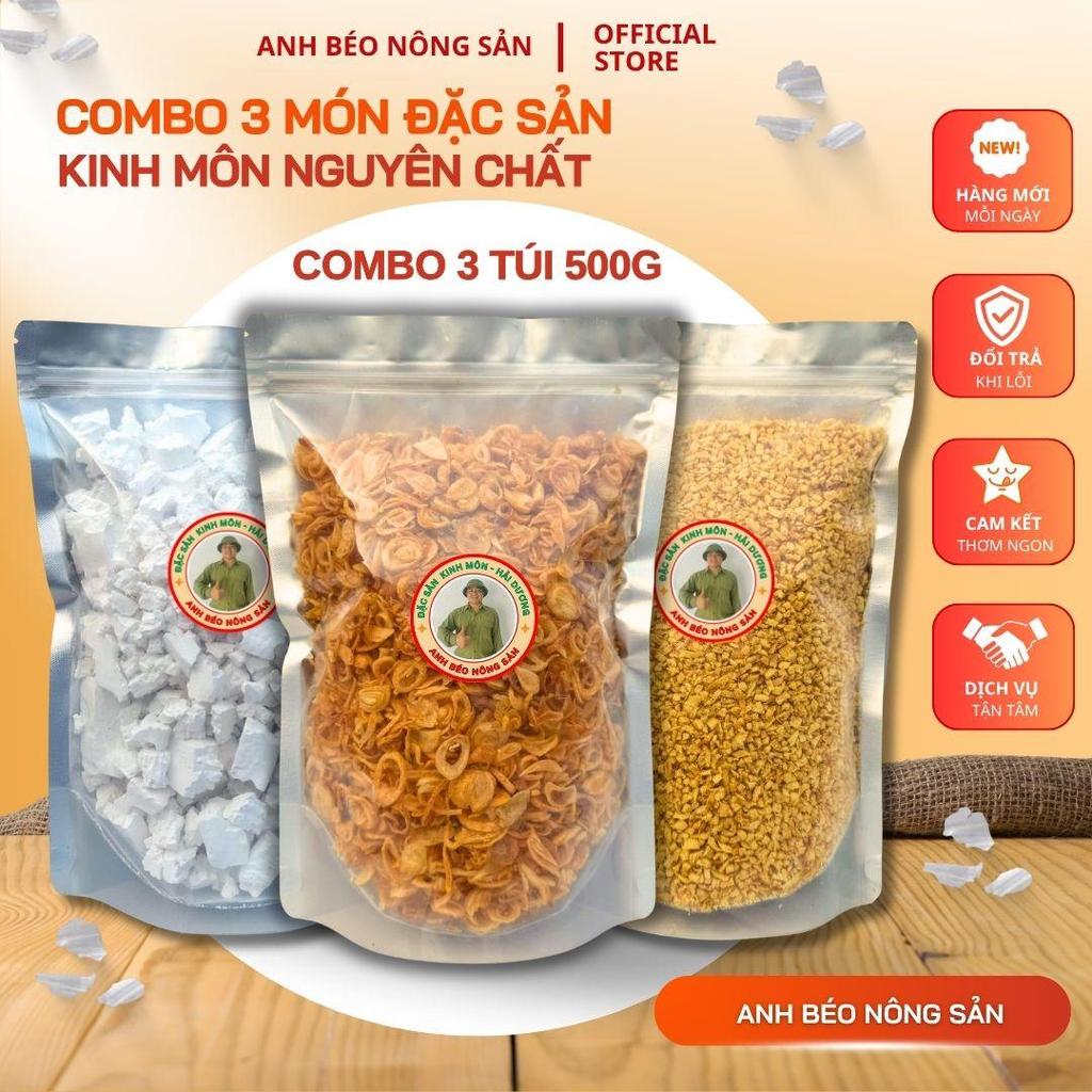 ComBo (500g) Hành Phi Ta + (500g) Bột Sắn Dây + (500g) Tỏi Băm Phi - Thơm - Ngon - Vàng - Giòn