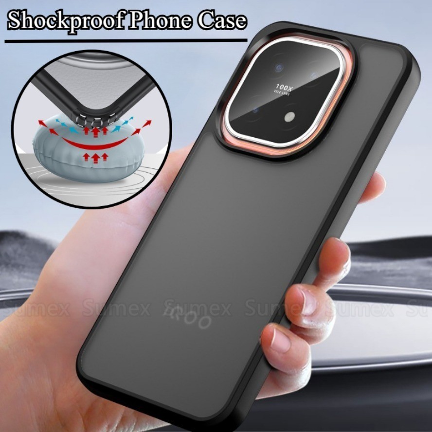 Ốp Điện Thoại Mờ Mờ Chống Sốc Cho iQOO 15 5G Chất Lượng Tốt HD Trong Suốt Vỏ Mềm TPU Khung Cứng PC V