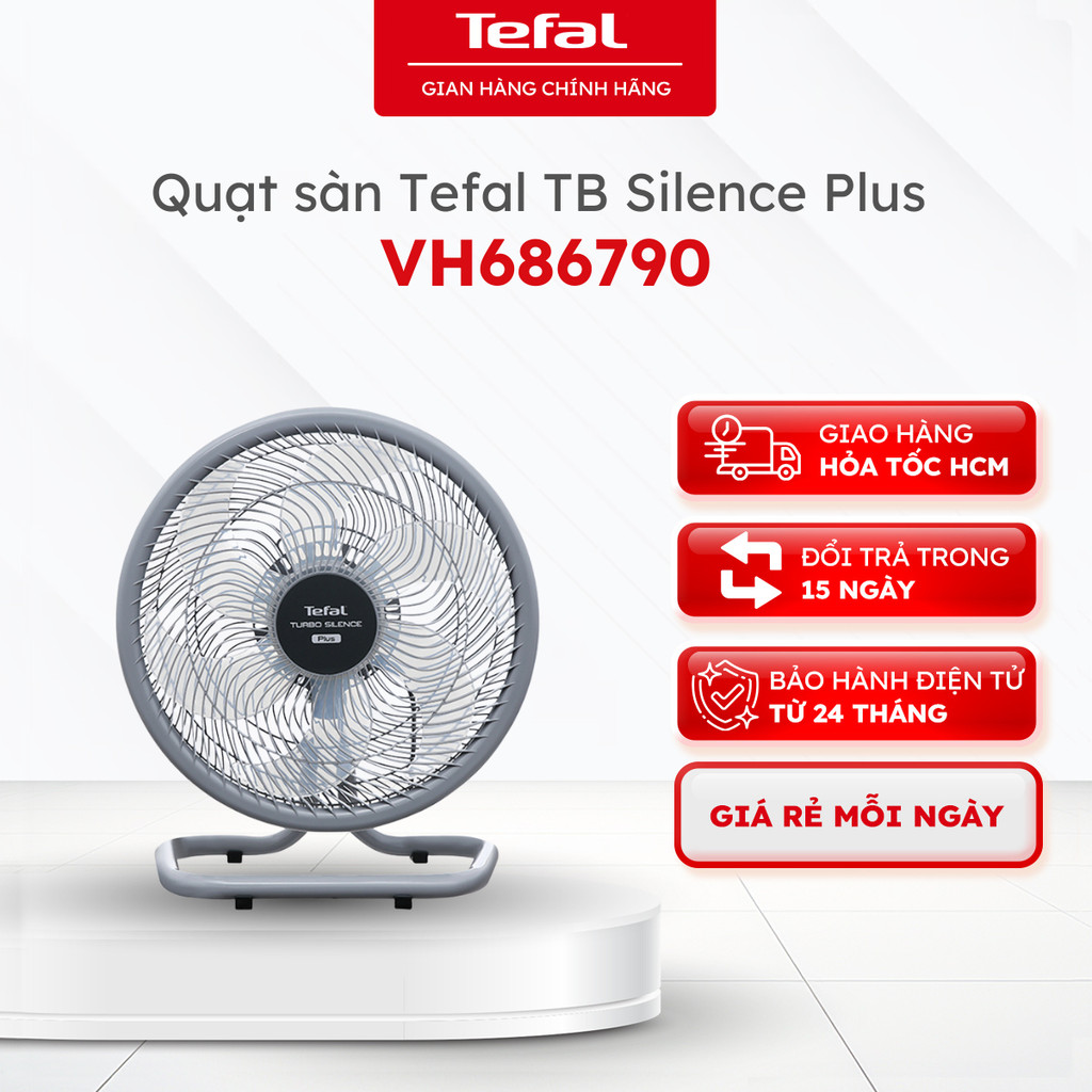 Quạt sàn Tefal Turbo Silence Plus VH686790 - 80W, 6 cánh quạt, quạt êm <50db |Bảo hành 24 tháng