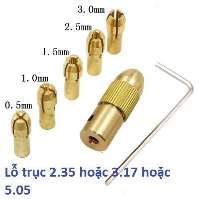 Đầu Kẹp Mũi Khoan Mini cho motor 390 , 550 , 775