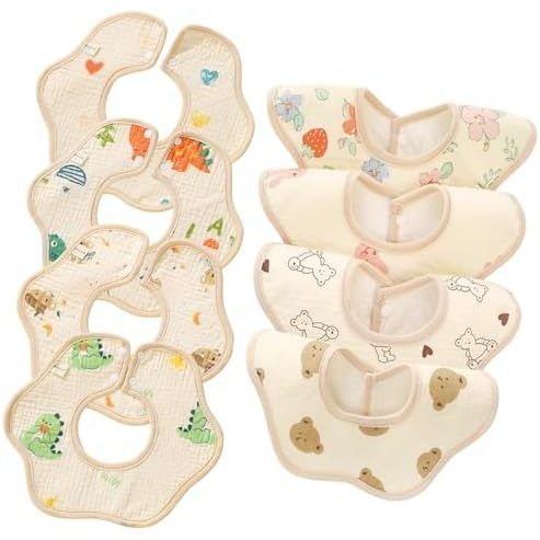 Yếm Bé Muslin Drool Mọc Răng Yếm Chảy Nước Cho Bé Gái Bé Trai Muslin Cotton