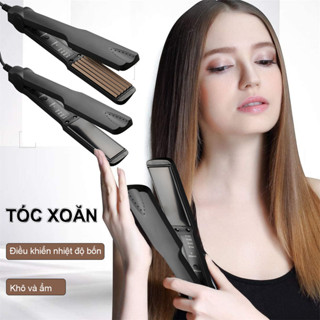 Máy Dập Xù Bản To 4 Mức Nhiệt, Bấm Xù, Làm Phồng Chân Tóc Chuẩn Salon, Chống Hư Tổn, Giữ Nếp Lâu
