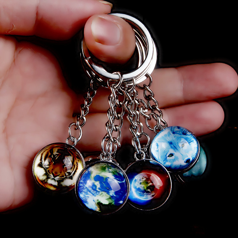 Huỳnh Quang Hổ Móc Khóa Dạ Quang May Mắn Pha Lê Bóng Móc Khóa Thế Giới Động Vật Nhím Dạ Quang Pha Lê