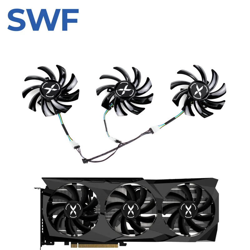 85MM T129215Quạt Làm Mát SU RX 6700 XT Cho XFX Speeder SWFT 309 Radeon RX 6700 XT Card Đồ Họa Quạt L