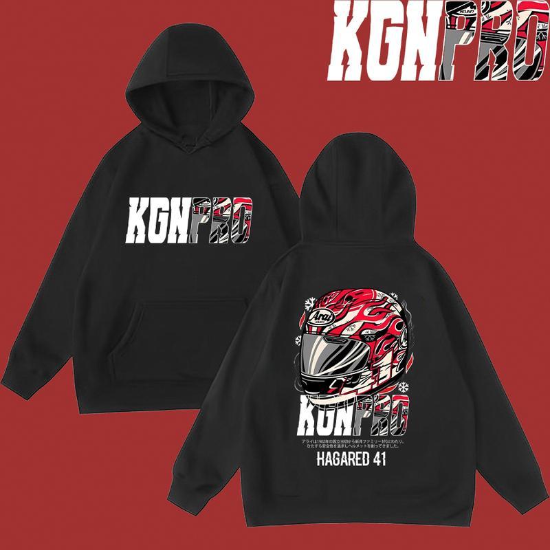 (Mới) KGNPRO Arai HELMET Áo Hoodie cotton HOODIES Xe máy có sẵn cả màu trắng và đen thoải mái khi mặ