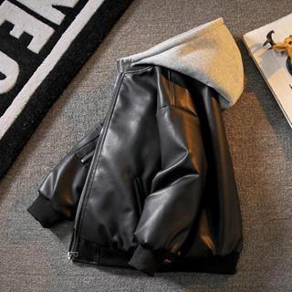  Áo Khoác Da Lót Lông Bé Trai Siêu Ấm Có Nón | Chống Gió – Chống Lạnh | Form Đẹp Sành Điệu | Size 120-170 