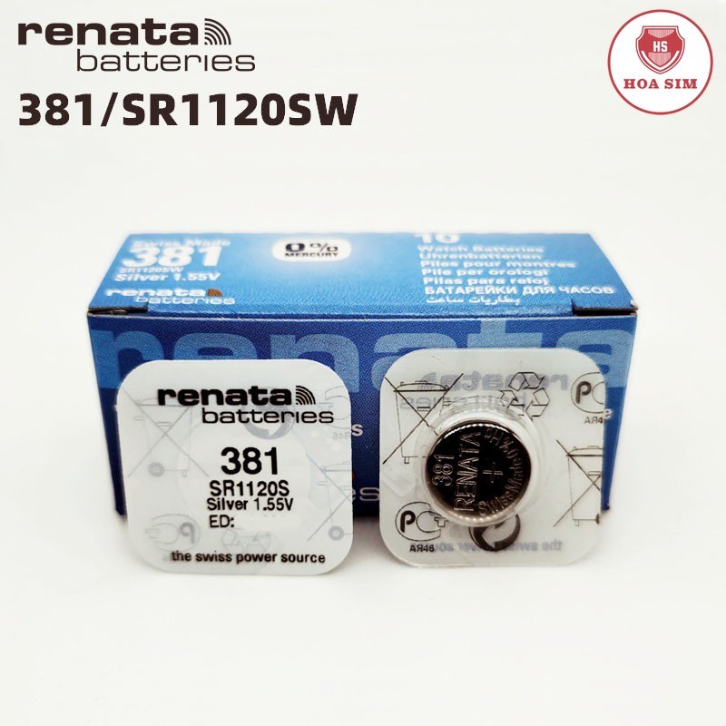 Pin đồng hồ Thụy Sỹ RENATA 381 / SR1120SW silver bạc Made in Swiss (Loại tốt - Giá 1 viên)