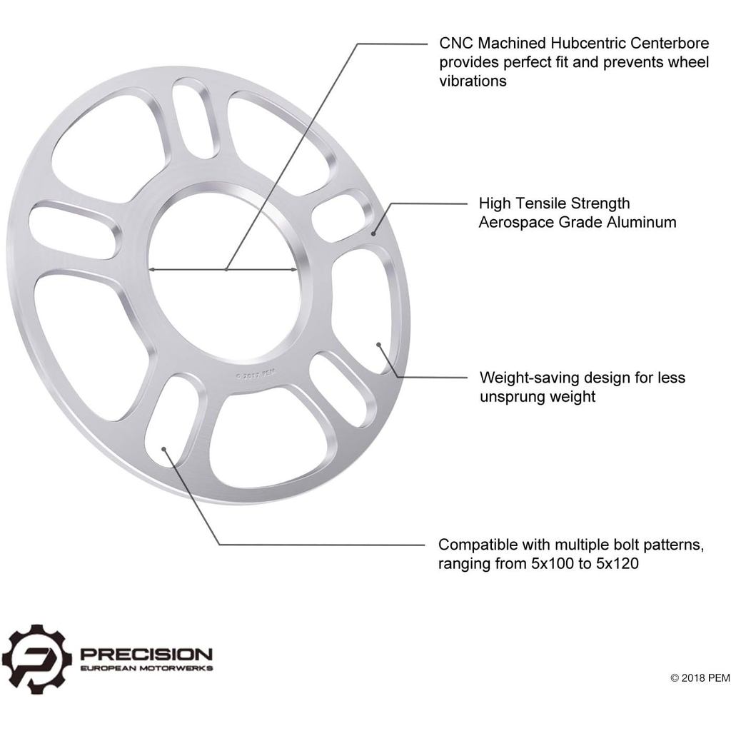 StanceMagic - Miếng đệm bánh xe trung tâm 5mm 5x114.3 (Lỗ khoan 67,1mm) Tương thích với Hyundai Gene