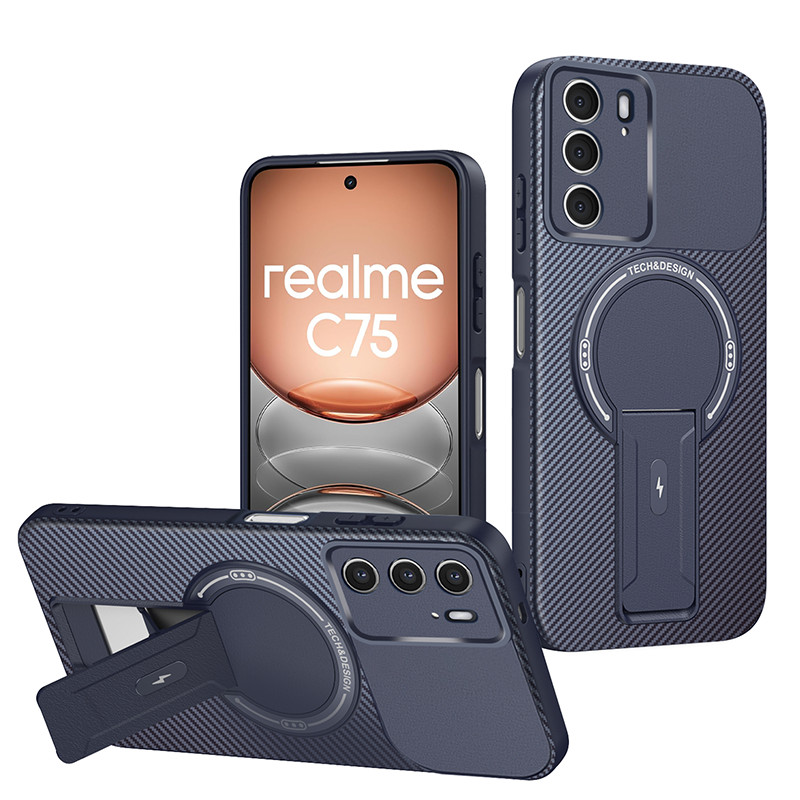 Dành Cho Realme C75 Sợi Carbon Từ Silicon Mềm Dành Cho Realme C75 Chân Đế Chịu Lực Chống Rơi Vỏ C75 