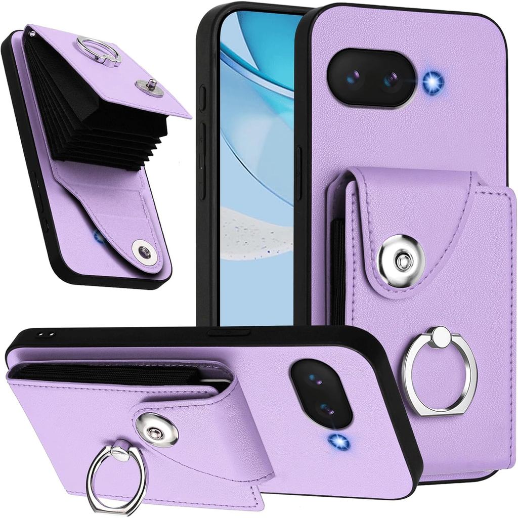 Ốp lưng cho Google Pixel 9A, Hộp đựng ví Pixel 9A có thiết kế giữ thẻ 360°Ốp bảo vệ chống sốc đứng v