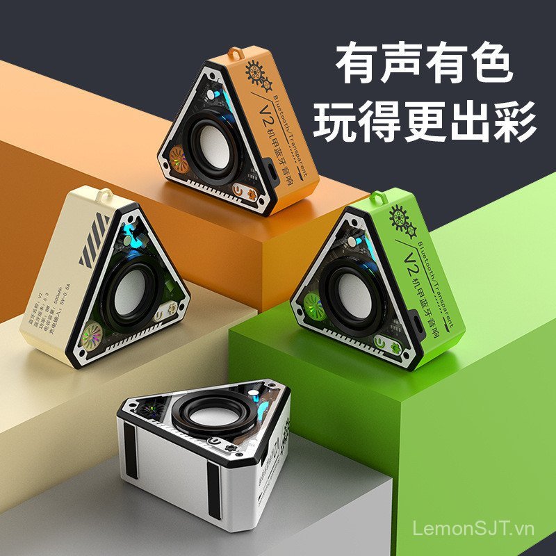 Loa Bluetooth V2 Cool Mecha Loa Bluetooth không dây Loa siêu trầm HiFi Âm thanh vòm di động ngoài tr