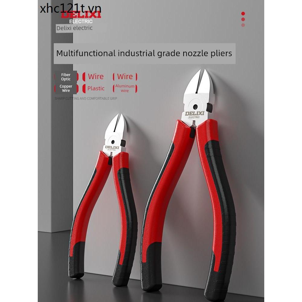 Kìm vòi phun điện Delixi Độ cứng cao Kìm cắt mô hình Kìm cắt nước bọt Nhập khẩu Thủ công Kìm chéo Mộ