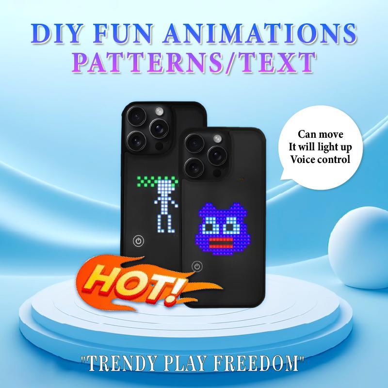 Ốp lưng nhảy múa thông minh hợp thời trang DIY 256 LED Vỏ điện thoại di động có thể di chuyển được H