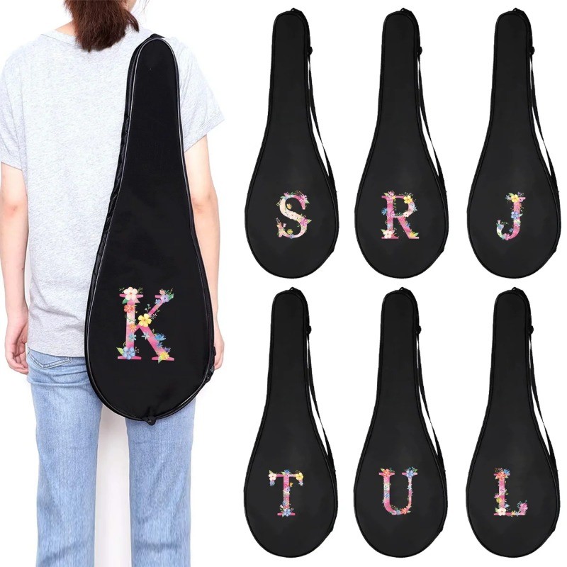 Badminton racket bagRacket Cover Multi-use Racket Shoulder Bag Pink Letter Series Badminton Bat Cove