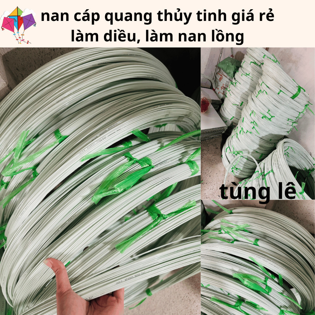 Nan Cáp Quang Làm Diều, Nan Cáp Quang 1li Đến 4li Siêu Bóng Siêu Bền Cuộn 5m-10m Giá Rẻ