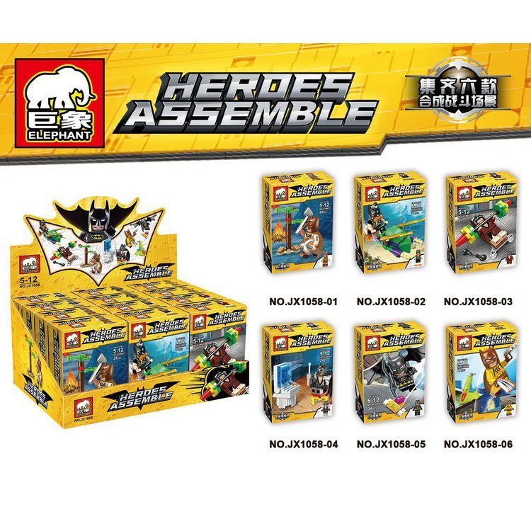 Voi Khổng Lồ JX1058 Siêu Anh Hùng Batman Phim Hình Trận Cảnh Lắp Ráp Khối Xây Dựng Đồ Chơi HM80