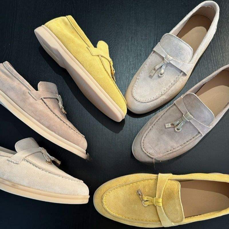 Loafers Nữ Phong Cách Mới 2025 Xuân Thu Series Flat Phong Cách Anh Quốc Giày Nhẹ Loafers Loafers LP,