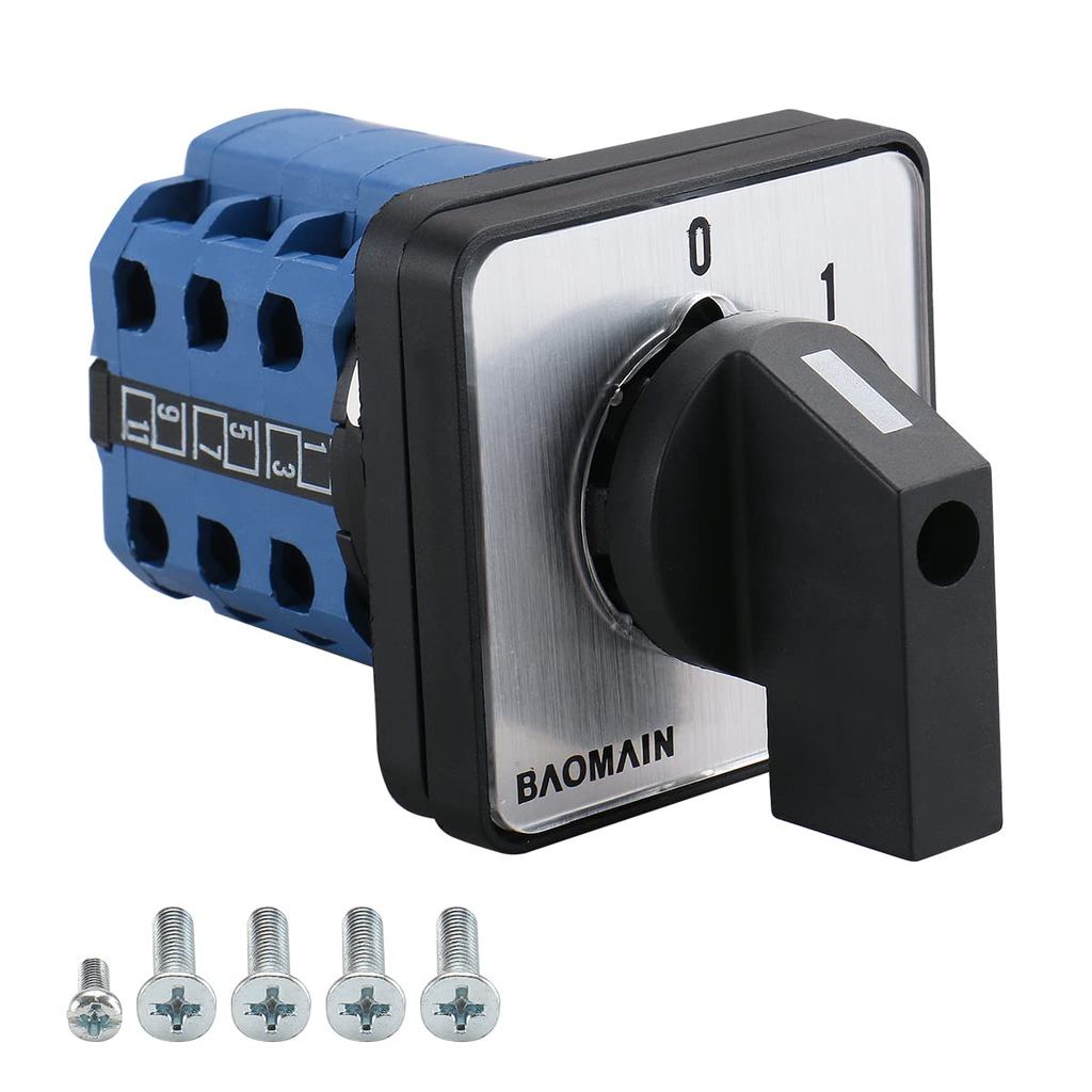 Công tắc chuyển đổi Cam quay Baomain LW28-20 / 0123.3 660V 20A 12 thiết bị đầu cuối 4 vị trí