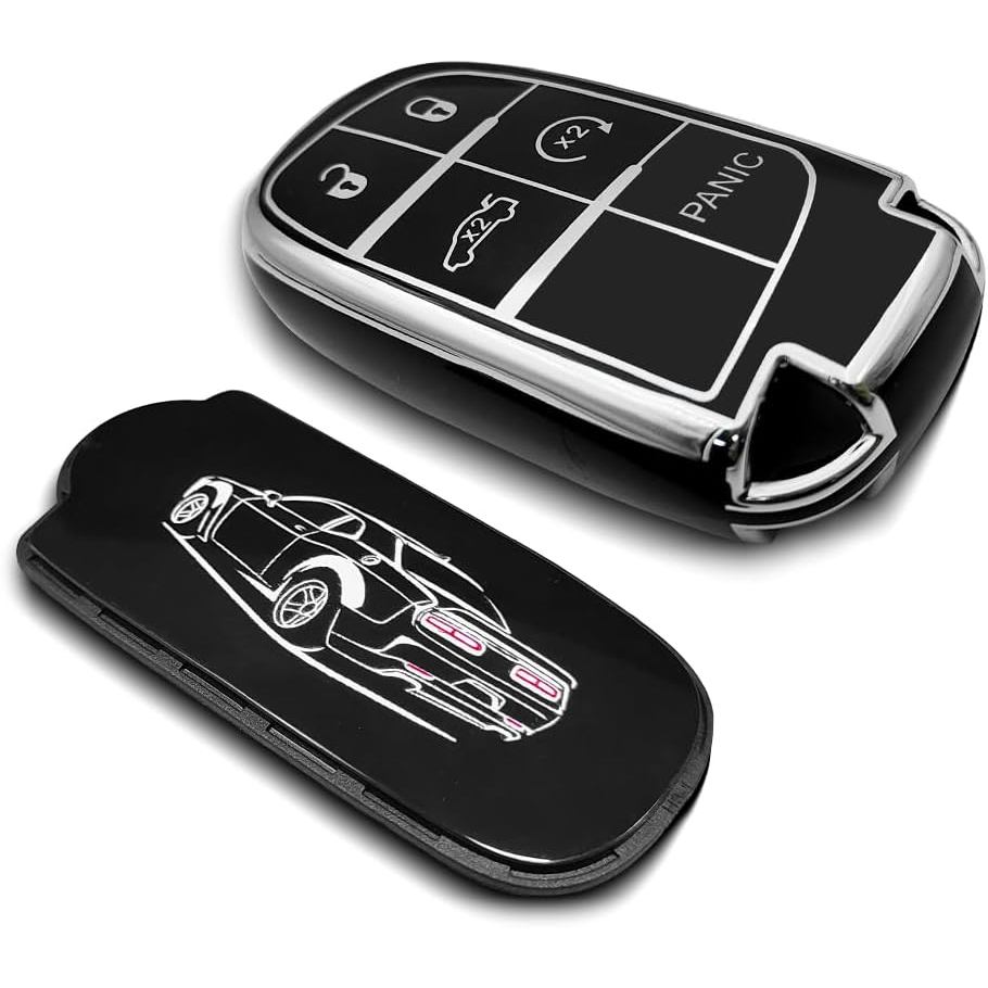 Dành Cho Dodge Challenger Dodge Charger Logo Sáng Tạo Chìa Khóa Fob Cover Case TPU Mềm Bảo Vệ Toàn D