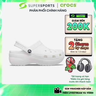  Giày Clog Nữ Crocs Classic Platform White - Trắng - 206750-100 ADS01 LS100 