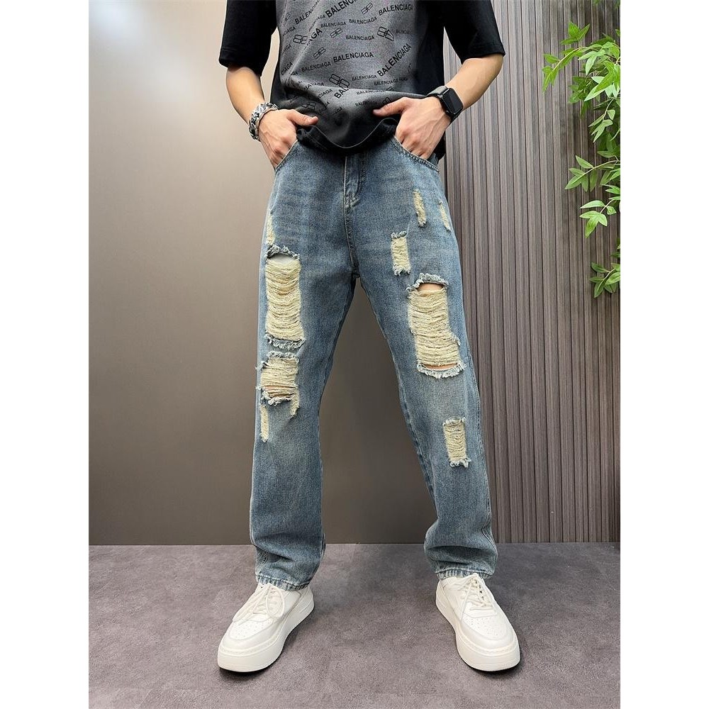 Quần Jean Nam Beggar Slim Fit Rách Phong Cách Mới 2024