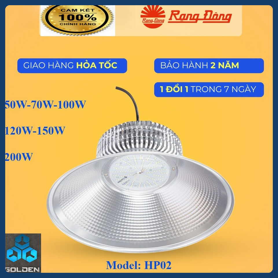 (Rạng Đông) Đèn led Highbay nhà xưởng 50W-70W-100W-120W-150W-200W  - Tản nhiệt - Chiếu sáng liên tục
