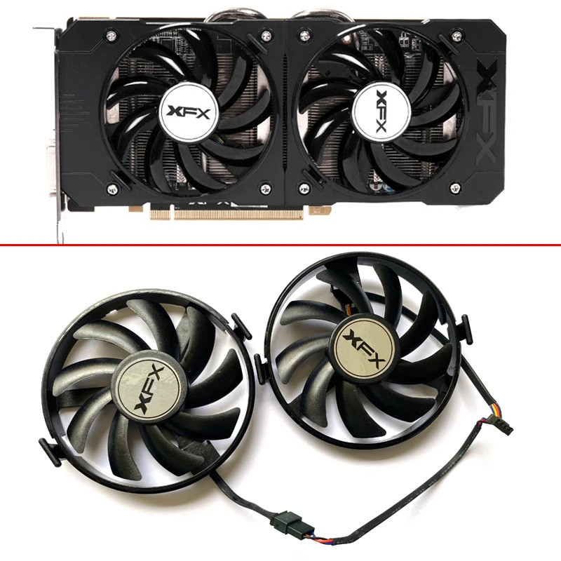 2 Chiếc FDC10U12S9-C Quạt Làm Mát Thay Thế RX460 Cho XFX Radeon R9 380 380X R9 370 370X RX460 560 R7