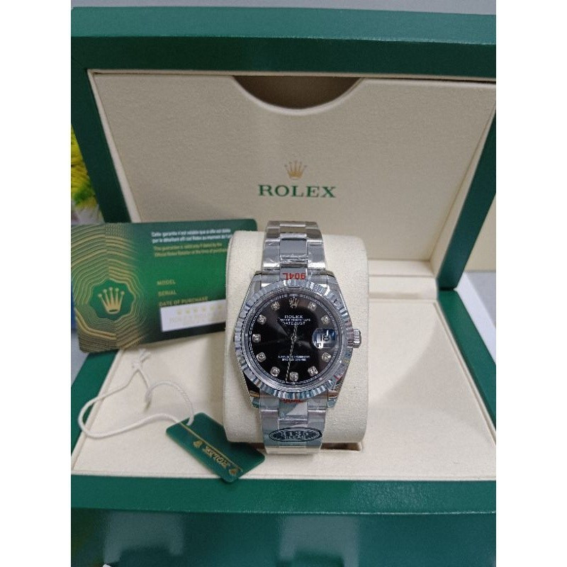 9QSA 2026AAARRo le xsa _ Rel Car gio 36mm / 41mm Oyster Style Permanent Type 36mm Black Gem Unisex Đ