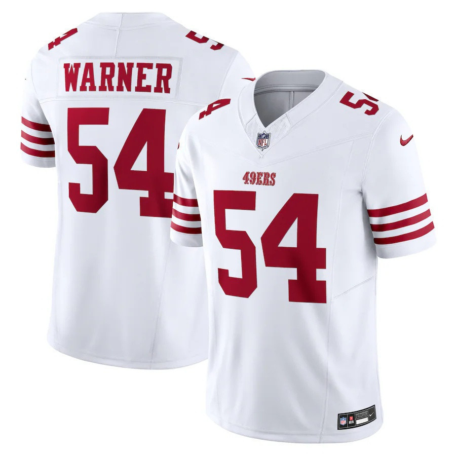 Nam Áo Bóng Đá San Francisco 49ers Fred Warner Màu Đỏ Trắng, Thêu Tên
