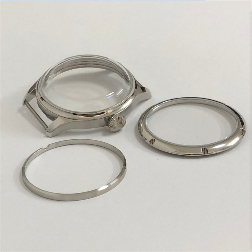 Vỏ đồng hồ pha lê khoáng có vòm 44mm cho bộ máy ETA 6497 / 6498 / ST3600 / 3621