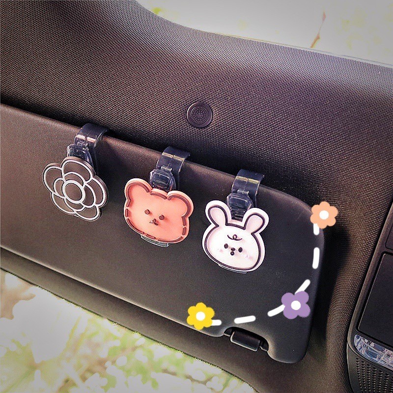 Inside the Car Glasses Clamp Card Automotive Sun Louver Storage Multifunctional Cartoon Card Package