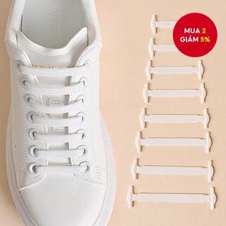 Bộ 16 mảnh dây giày silicone không cần buộc, dây thun co giãn tiện lợi cho phong cách và sự thoải mái dễ dàng.