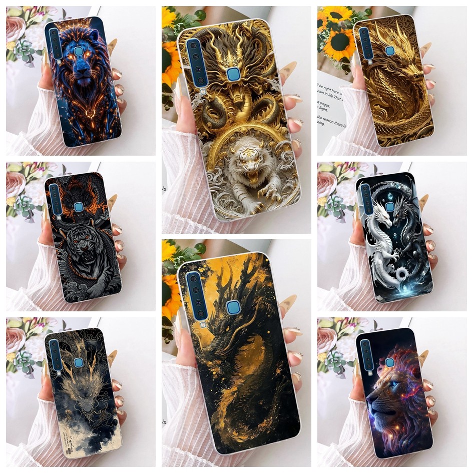 Dành Cho Samsung Galaxy A7 A9 2018 Ốp Lưng SM-A750F SM-A920F Vỏ Mềm Sư Tử Rồng Sang Trọng Cho Samsun