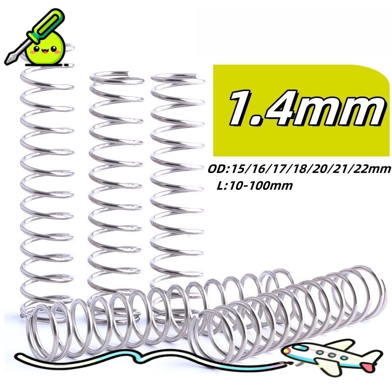 Lò xo nén, lò xo trở lại, lò xo nén inox 304 d1.4mm * OD15-22mm * L10-100mm 【 xc-f2 】